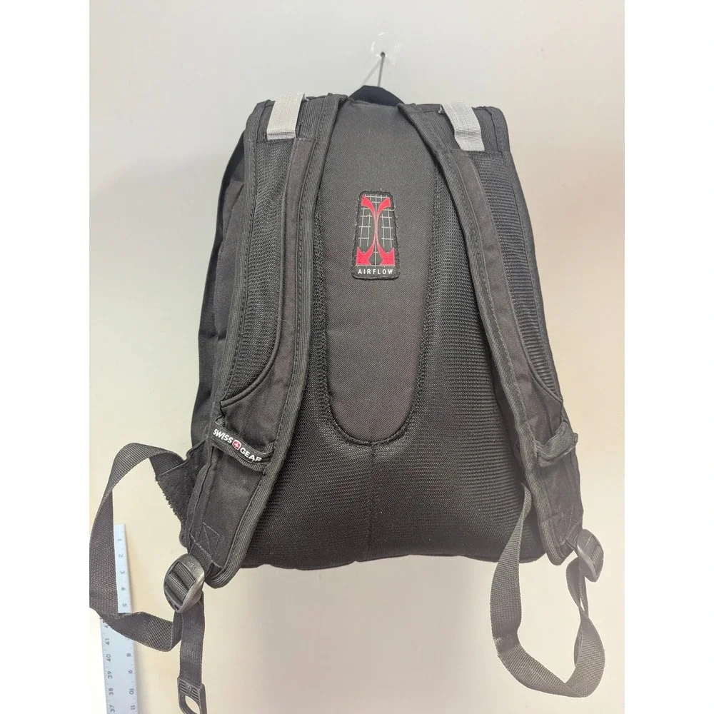 SwissGear Airflow Small Black Backpack Red Lined Laptop School Travel Bag